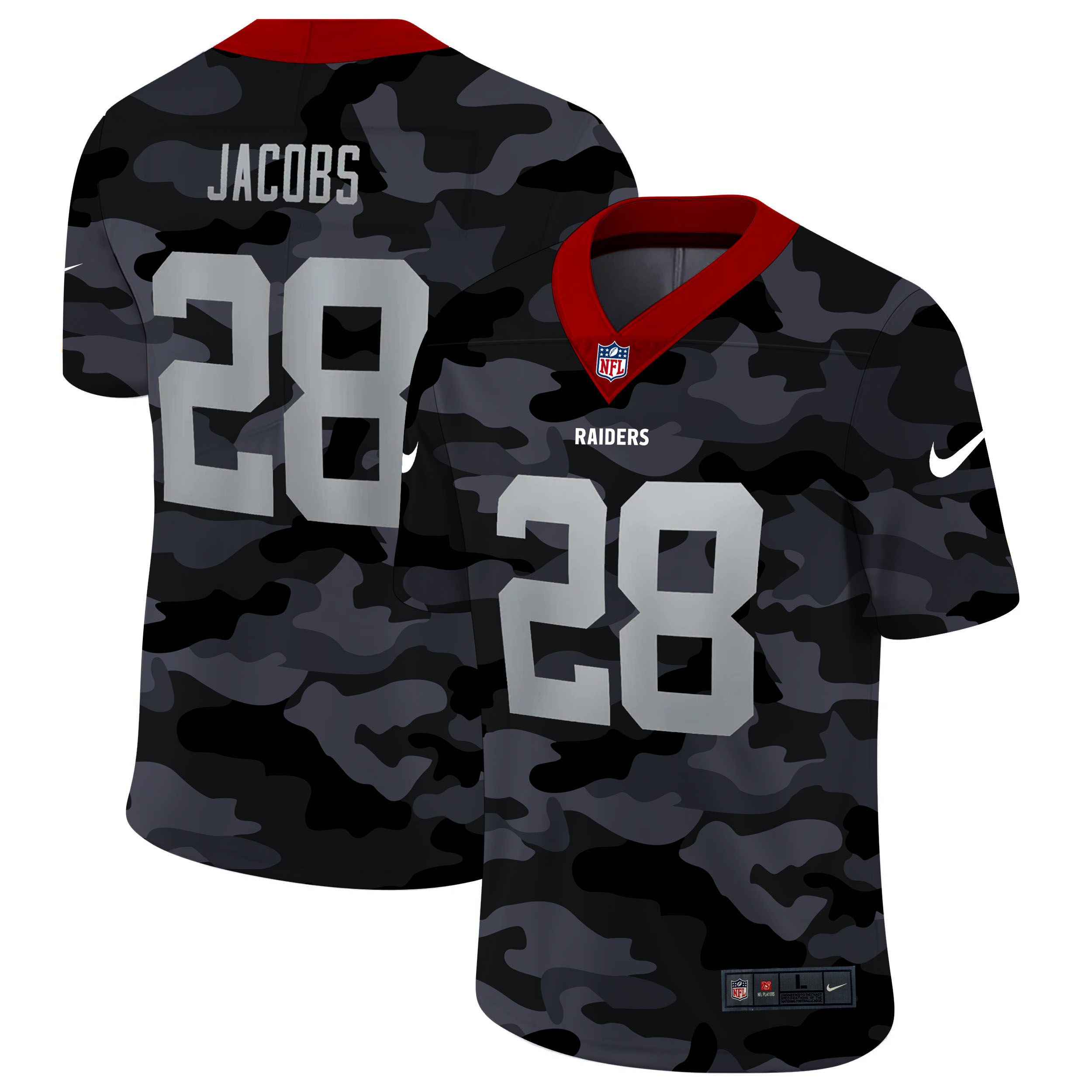 Men's Las Vegas Raiders #28 Josh Jacobs Camo Limited Stitched NFL Jersey