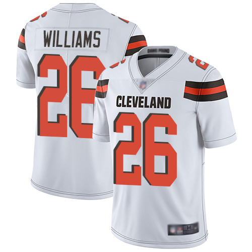 Men's Cleveland Browns #26 Greedy Williams White Vapor Untouchable Limited Stitched NFL Jersey