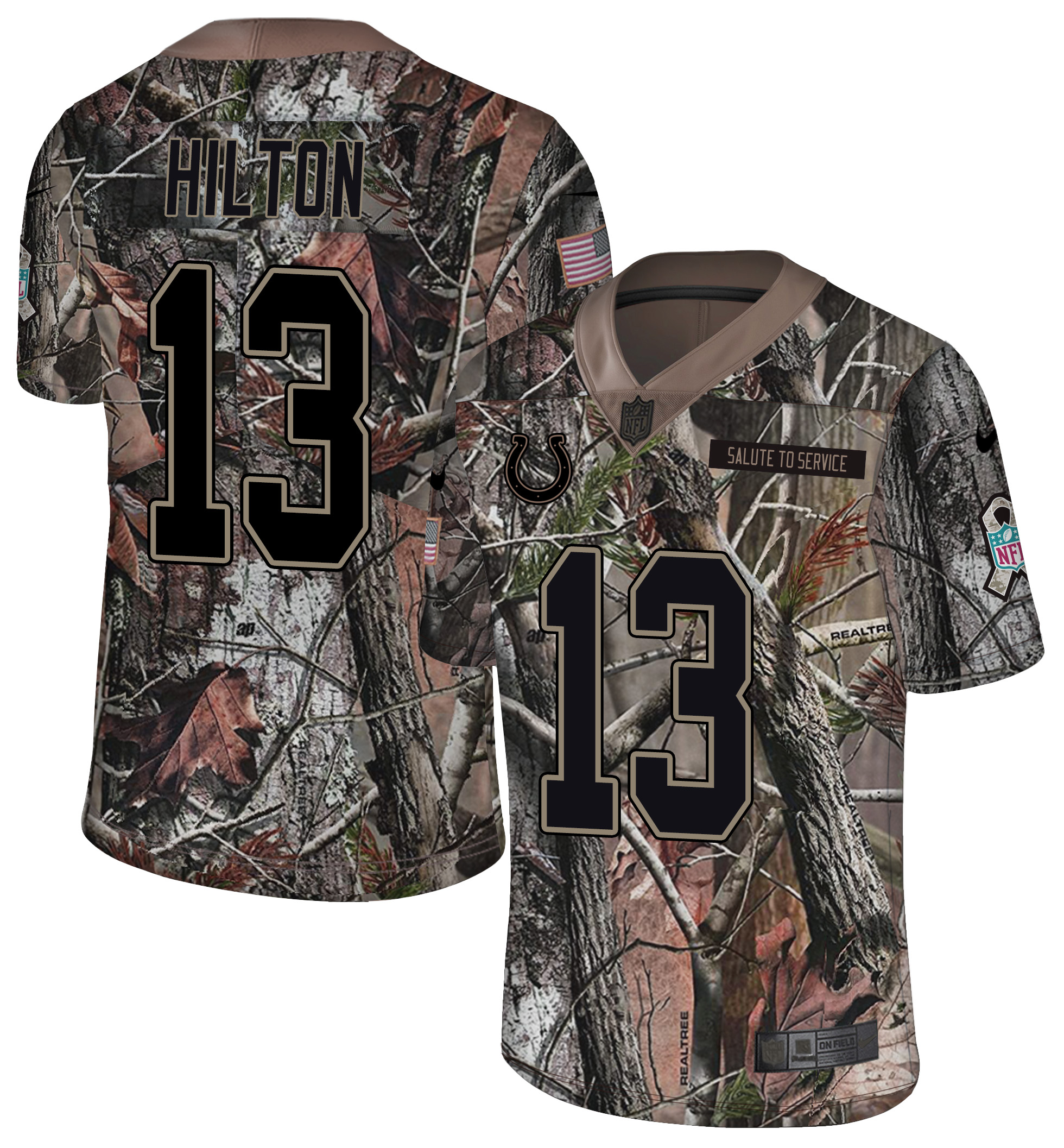 Men's Colts #13 T.Y. Hilton Camo Realtree 2018 Rush Limited Stitched NFL Jersey