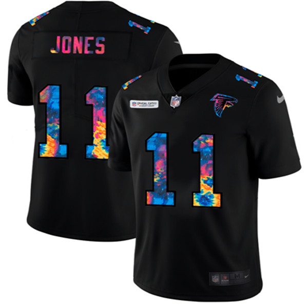 Men's Atlanta Falcons #11 Julio Jones 2020 Black Crucial Catch Limited Stitched NFL Jersey
