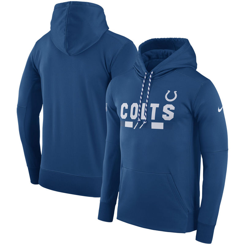 Men's Indianapolis Colts Nike Royal Sideline Team Name Performance Pullover Hoodie