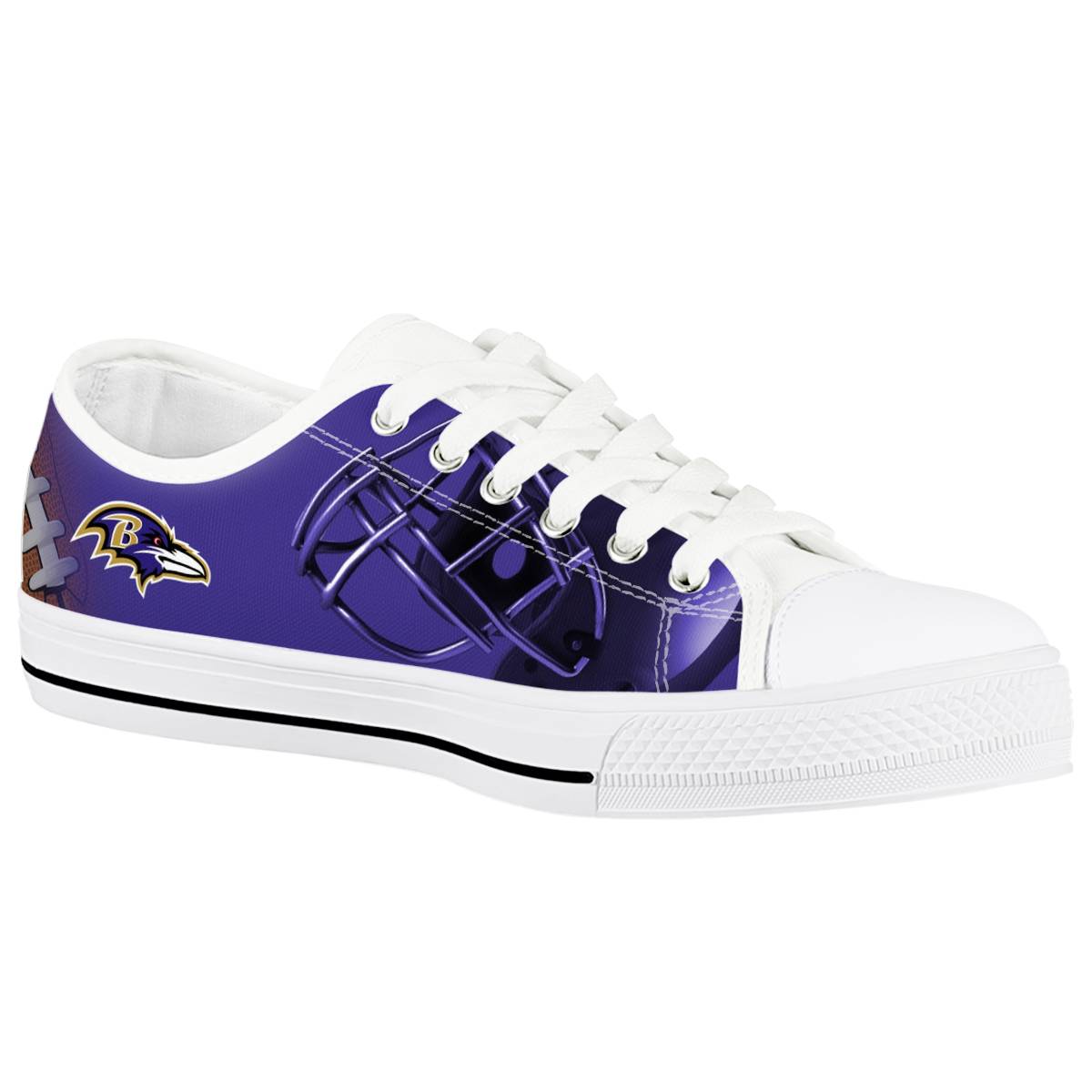 Women's Baltimore Ravens Low Top Canvas Sneakers 001