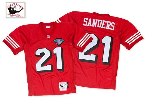 Men's 49ers Customized Red Mitchell And Ness Stitched NFL Jersey (Check description if you want Women or Youth size)