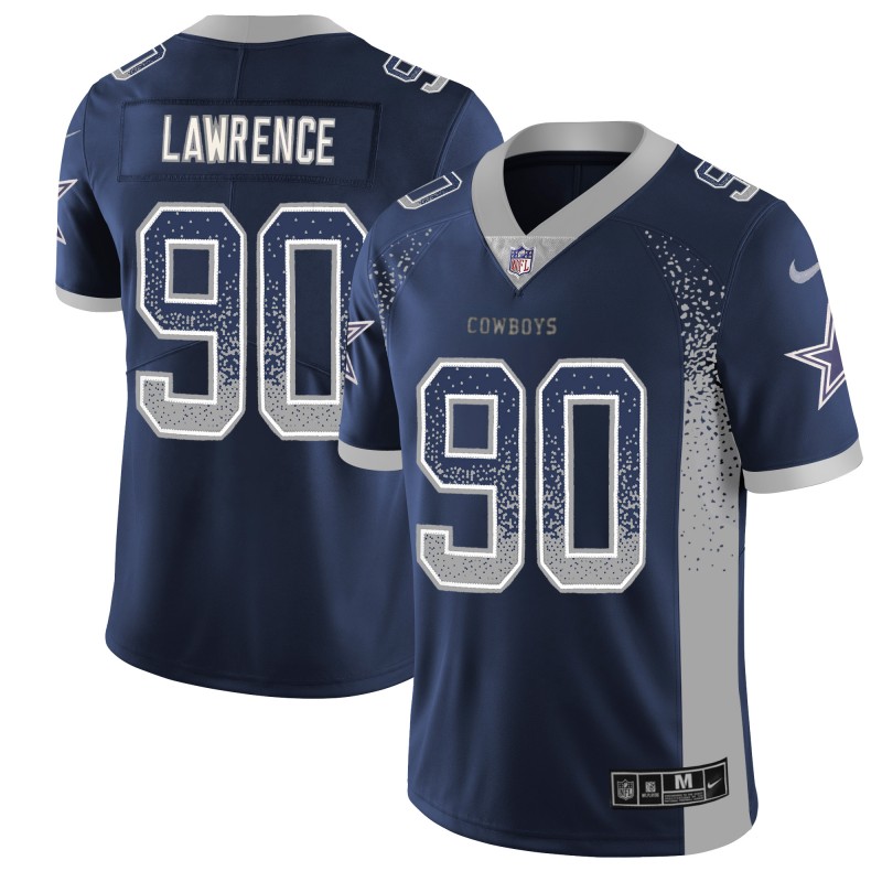 Men's Dallas Cowboys #90 Demarcus Lawrence Navy Blue 2018 Drift Fashion Color Rush Limited Stitched NFL Jersey