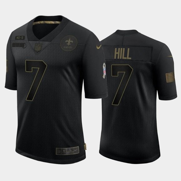 Men's New Orleans Saints #7 Taysom Hill 2020 Black Salute To Service Limited Stitched NFL Jersey