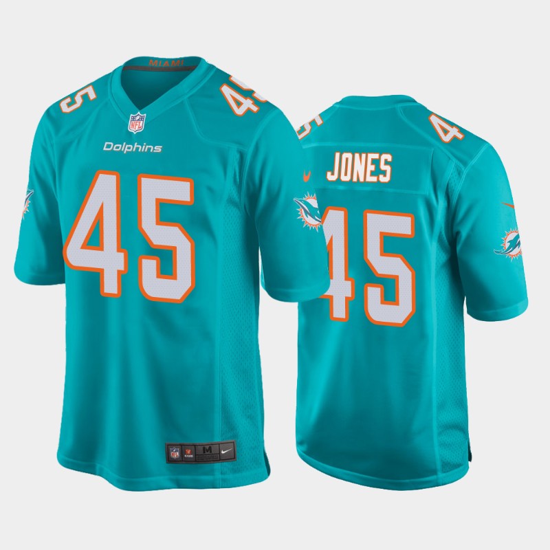 Men's Miami Dolphins #45 Brandon Jones 2020 Aqua Stitched NFL Jersey