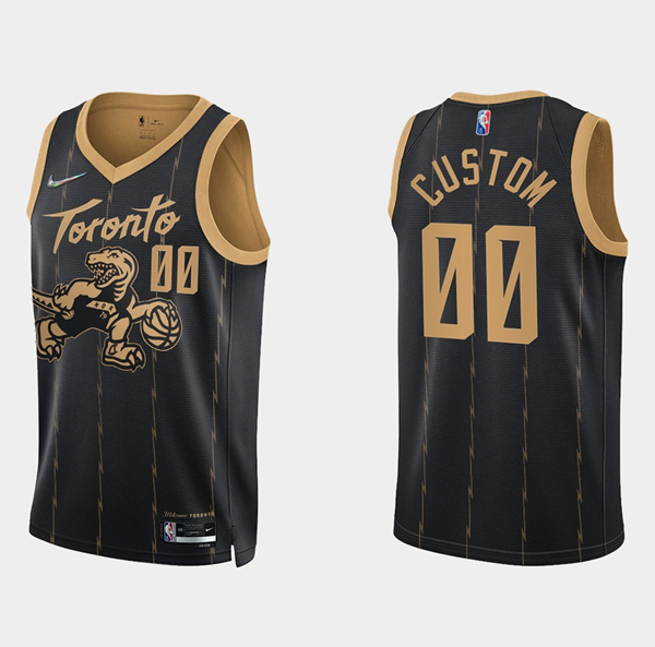 Men's Toronto Raptors Active Custom 75th Anniversary Black City Edition Stitched Basketball Jersey