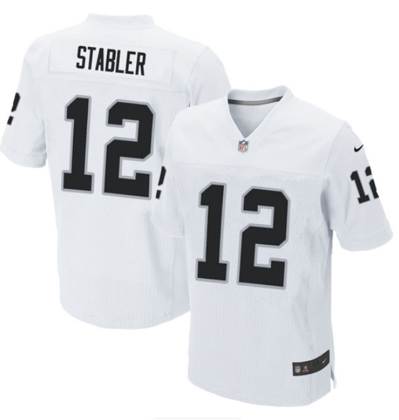 Men's Las Vegas Raiders #12 Kenny Stabler White Elite Stitched NFL Jersey