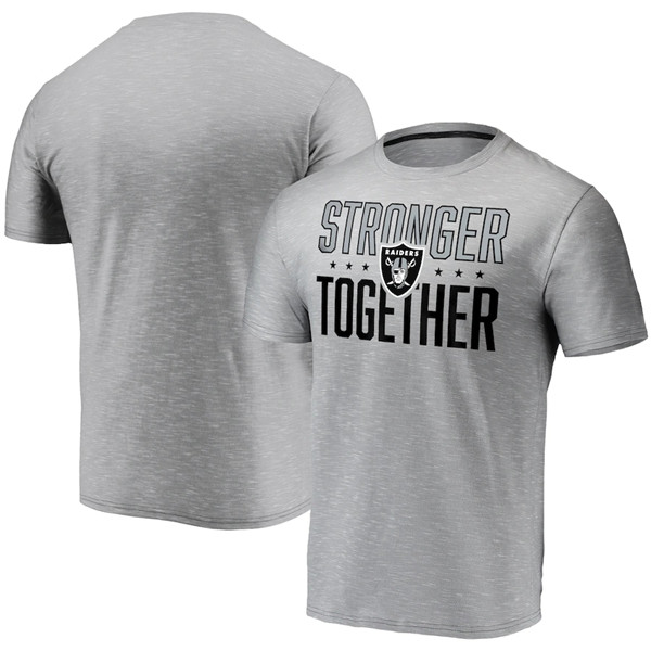 Men's Las Vegas Raiders Gray Stronger Together Space Dye T-Shirt