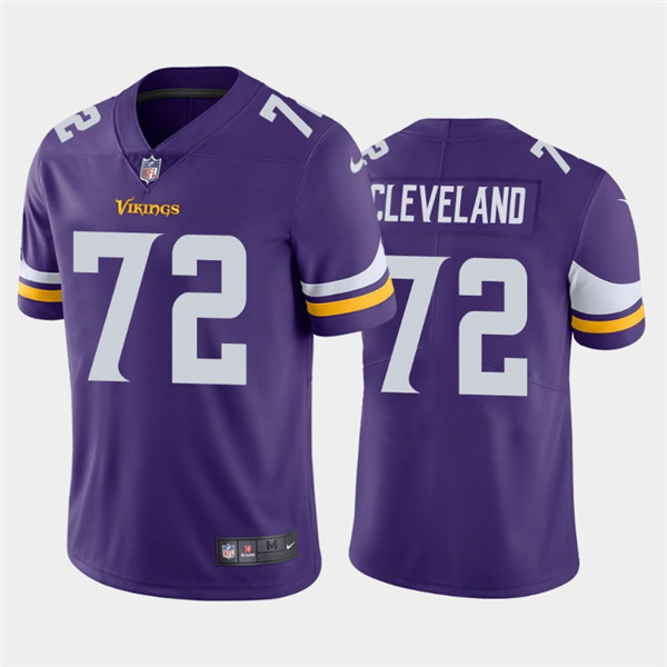 Men's Minnesota Vikings #72 Ezra Cleveland 2020 Purple Vapor Untouchable Limited Stitched NFL Jersey