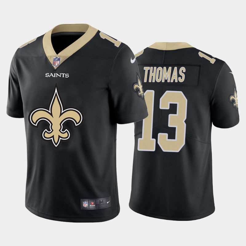 Men's New Orleans Saints #13 Michael Thomas Black 2020 Team Big Logo Limited Stitched Jersey