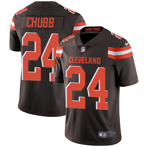Men's Cleveland Browns #24 Nick Chubb Brown Vapor Untouchable Limited Stitched NFL Jersey
