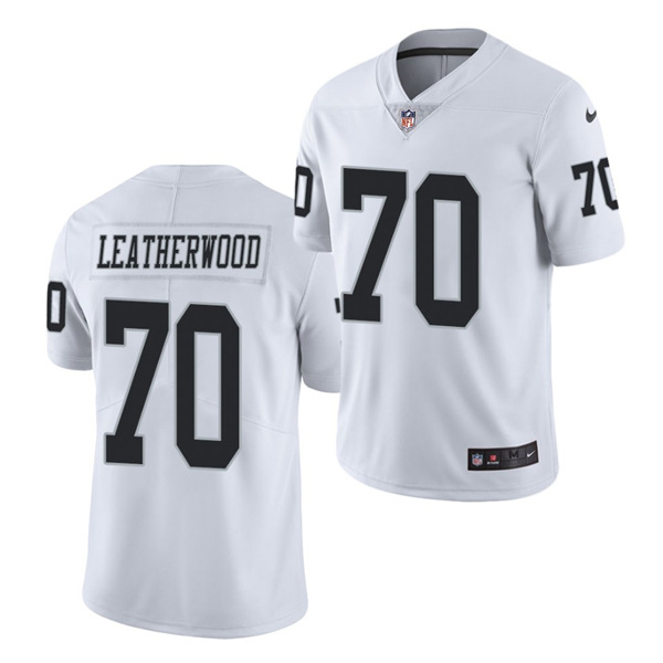 Men's Las Vegas Raiders #70 Alex Leatherwood 2021 NFL Draft White Vapor Untouchable Limited Stitched Jersey