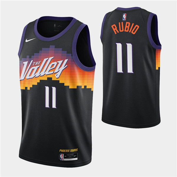 Men's Phoenix Suns #11 Ricky Rubio Black City Edition New Uniform 2020-21 Stitched NBA Jersey