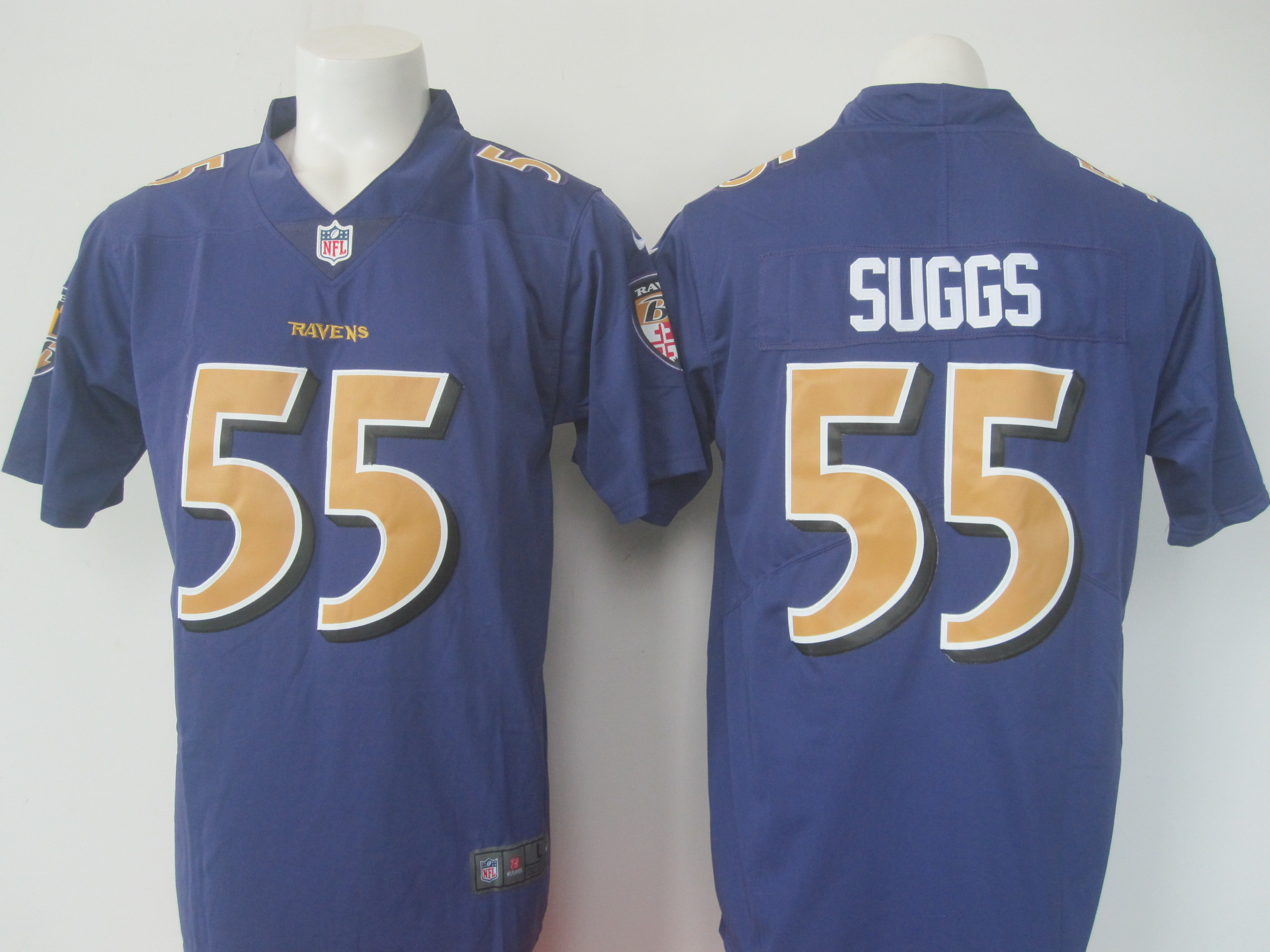 Men's Nike Ravens #55 Terrell Suggs Purple Limited Rush NFL Jersey