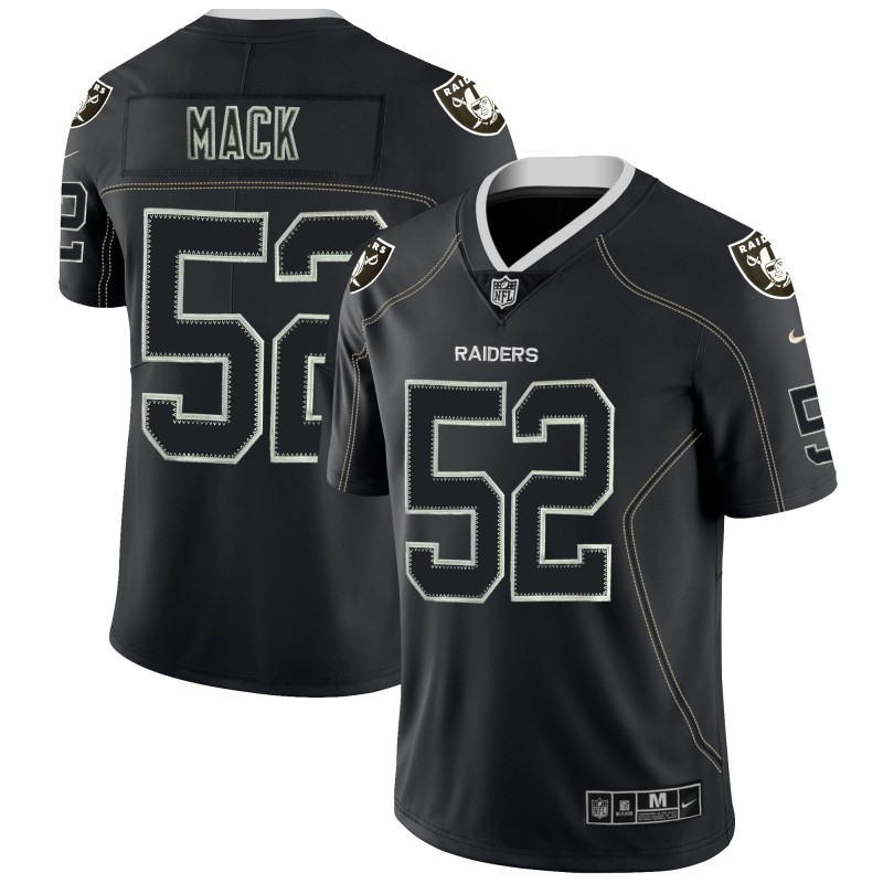 Men's Raiders #52 Khalil Mack NFL 2018 Lights Out Black Color Rush Limited Jersey