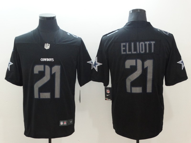 Men's Cowboys #21 Ezekiel Elliott Black Impact Limited Stitched NFL Jersey
