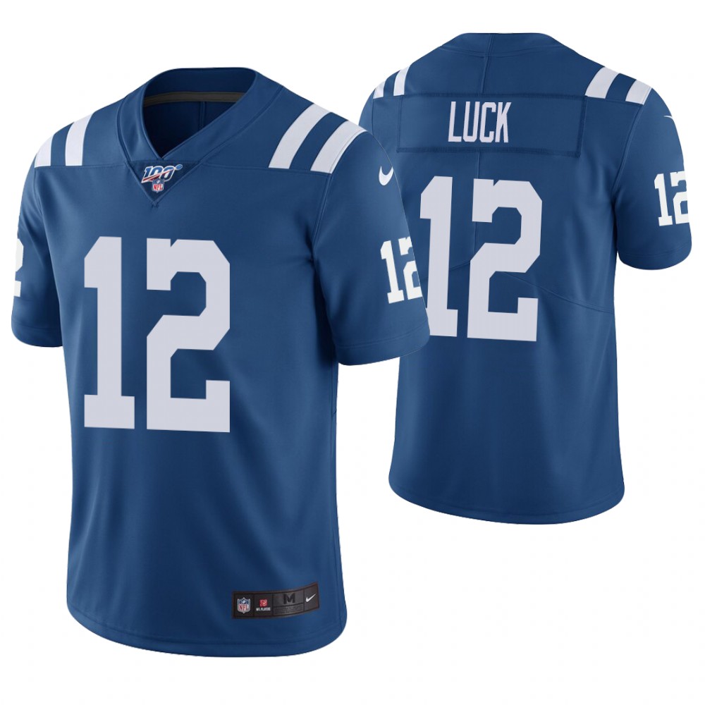 Men's Indianapolis Colts #12 Andrew Luck 100th Season Vapor Untouchable Limited Stitched NFL Jersey