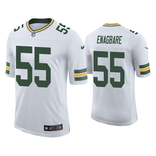 Men's Green Bay Packers #55 Kingsley Enagbare White Stitched Football Jersey