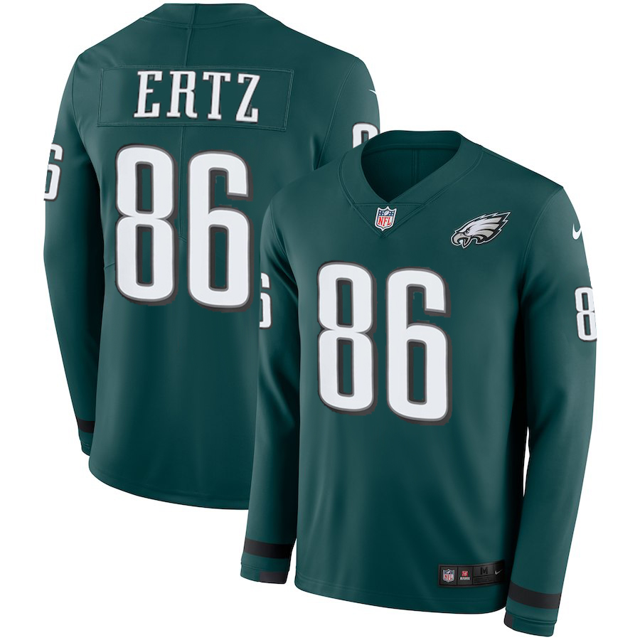 Nike Eagles #86 Zach Ertz Green Therma Long Sleeve Stitched NFL Jersey