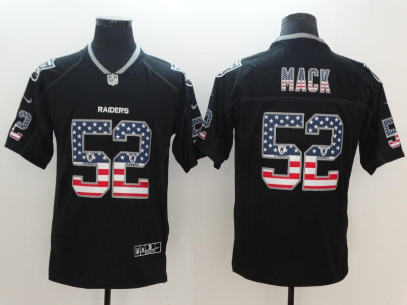 Men's Raiders #52 Khalil Mack 2018 Black USA Flag Color Rush Limited Fashion NFL Stitched Jersey
