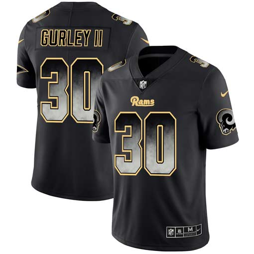 Men's Los Angeles Rams #30 Todd Gurley II Black 2019 Smoke Fashion Limited Stitched NFL Jersey