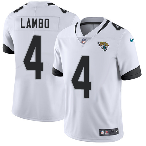 Men's Jacksonville Jaguars #4 Josh Lambo White Vapor Untouchable Limited Stitched NFL Jersey