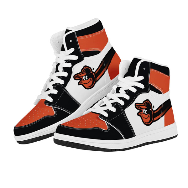 Men's Baltimore Orioles AJ High Top Leather Sneakers 001