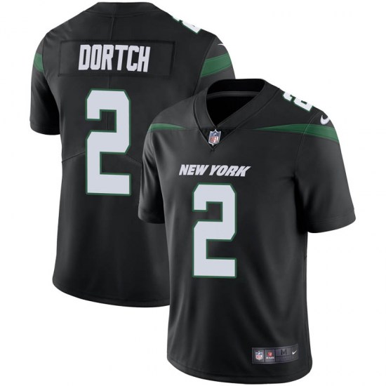 Men's New York Jets #2 Greg Dortch Black Vapor Untouchable Limited Stitched NFL Jersey