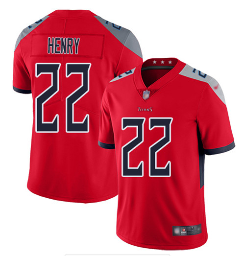 Men's Tennessee Titans #22 Derrick Henry 2019 Red Silver Inverted Legend Stitched NFL Jersey