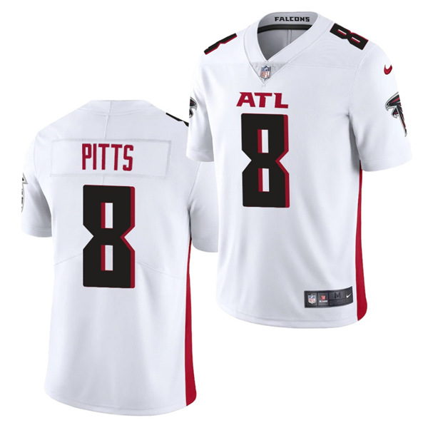 Men's Atlanta Falcons #8 Kyle Pitts 2021 NFL Draft White Vapor Untouchable Limited Stitched Jersey (Check description if you want Women or Youth size)