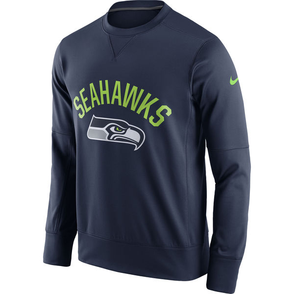 Men's Seattle Seahawks 2019 Navy Sideline Circuit Performance Sweatshirt
