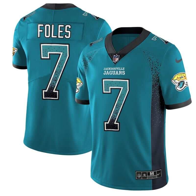 Men's Jacksonville Jaguars #7 Nick Foles Teal Drift Fashion Color Rush Limited Stitched NFL Jersey