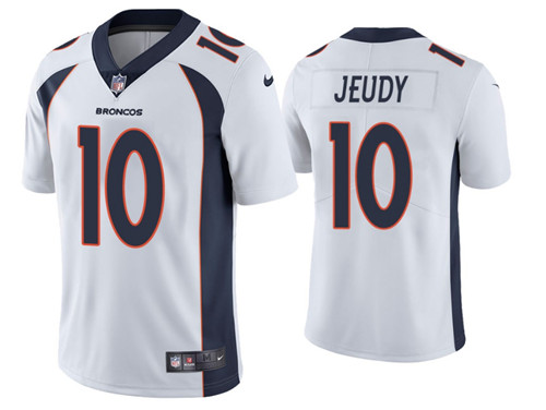 Men's Denver Broncos #10 Jerry Jeudy White 2020 Vapor Untouchable Stitched Jersey
