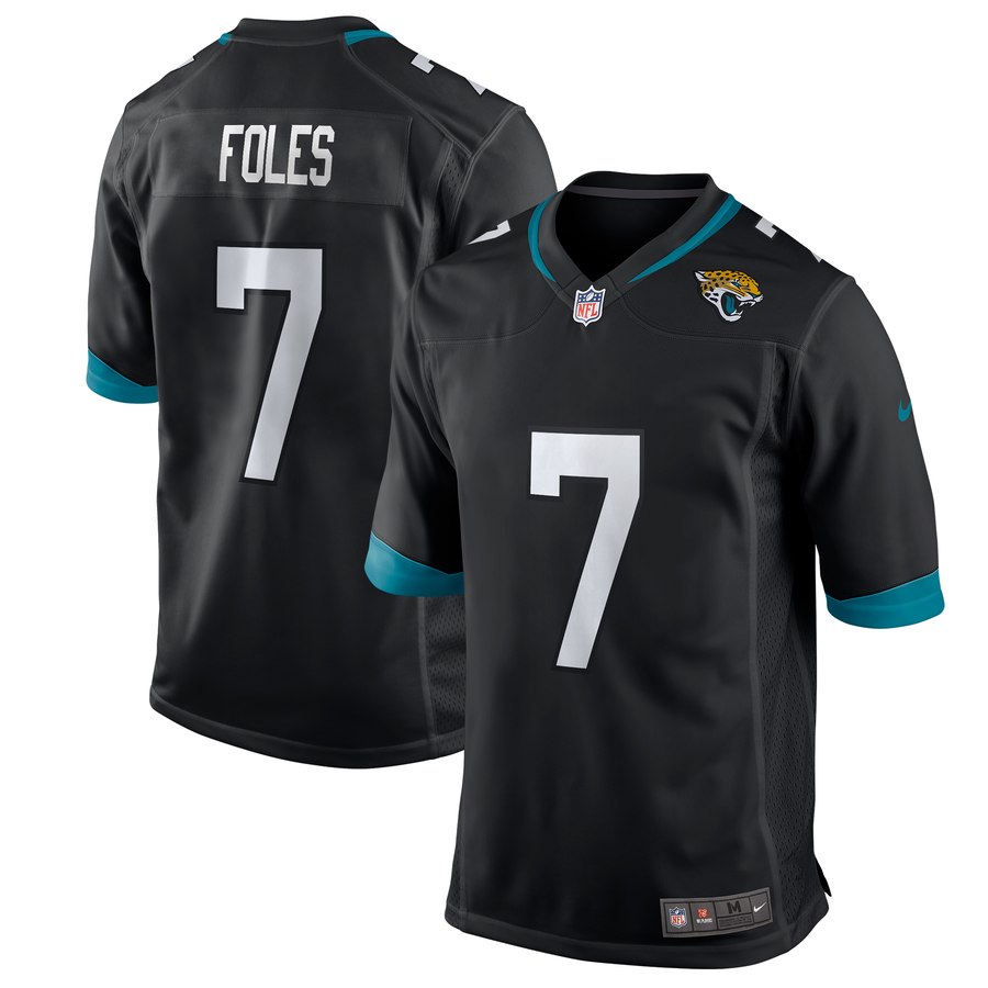 Men's Jacksonville Jaguars #7 Nick Foles Black Game Stitched NFL Jersey