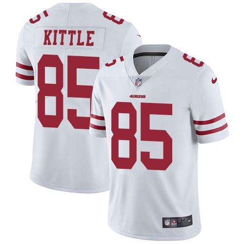 Men's San Francisco 49ers #85 George Kittle White Vapor Untouchable Limited Stitched NFL Jersey