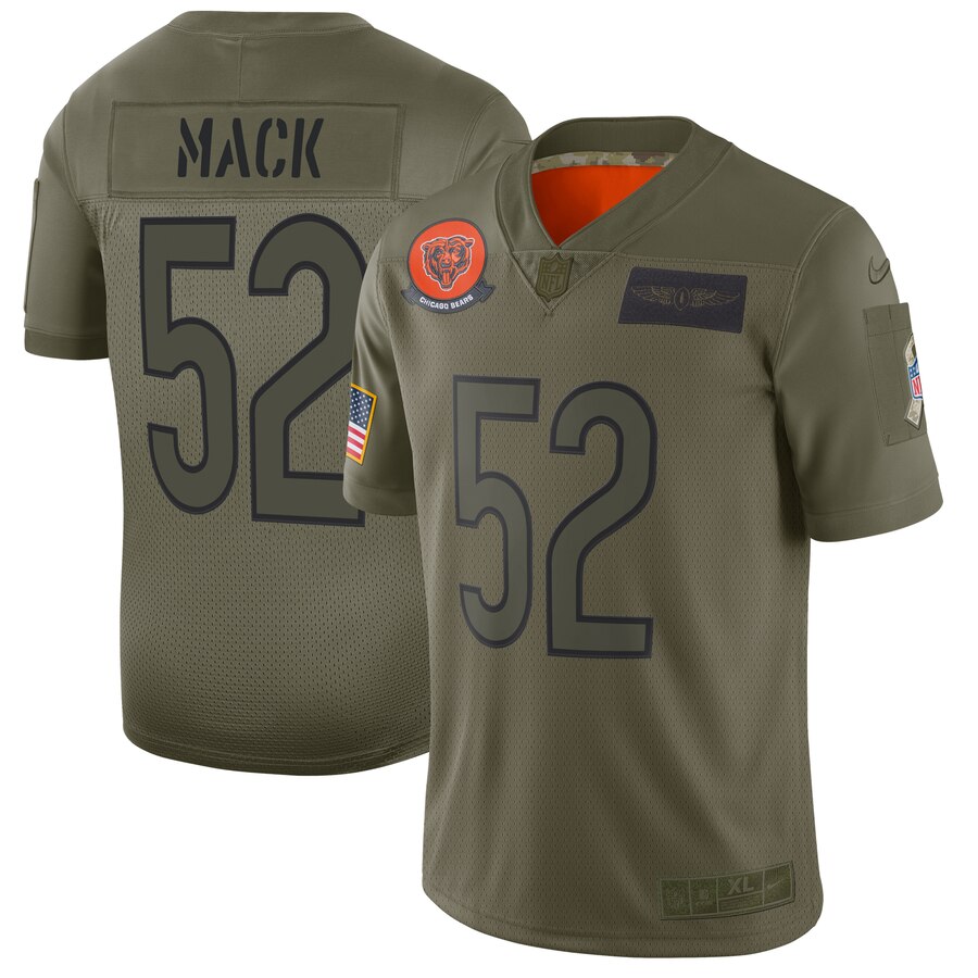 Men's Chicago Bears #52 Khalil Mack 2019 Camo Salute To Service Limited Stitched NFL Jersey