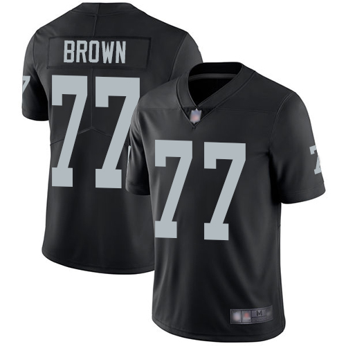 Men's Raiders #77 Trent Brown Black Vapor Untouchable Limited Stitched NFL Jersey