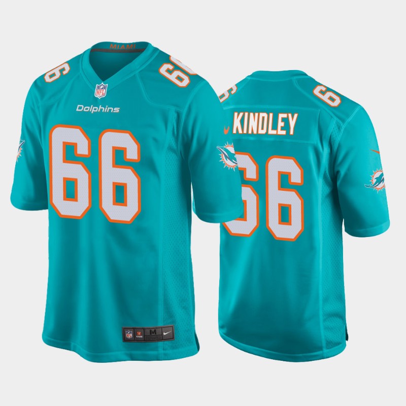 Men's Miami Dolphins #66 Solomon Kindley 2020 Aqua Stitched NFL Jersey