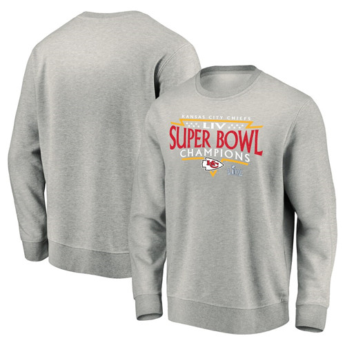 Men's Kansas City Chiefs NFL Gray Pro Line by Fanatics Branded Super Bowl LIV Champions Lateral Pullover Hoodie