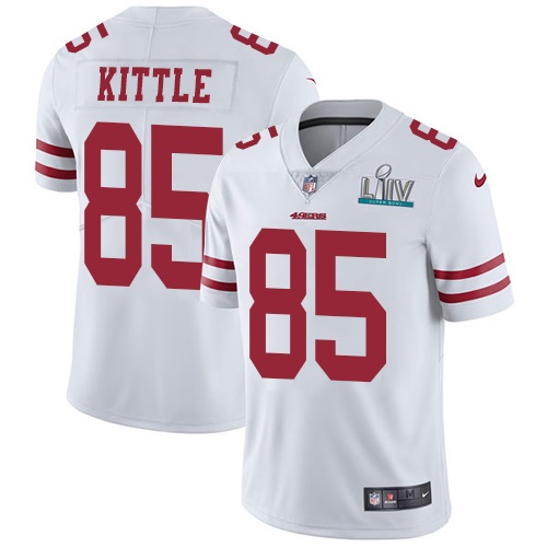 Men's San Francisco 49ers #85 George Kittle White Super Bowl LIV Vaper Untouchable Limited Stitched NFL Jersey