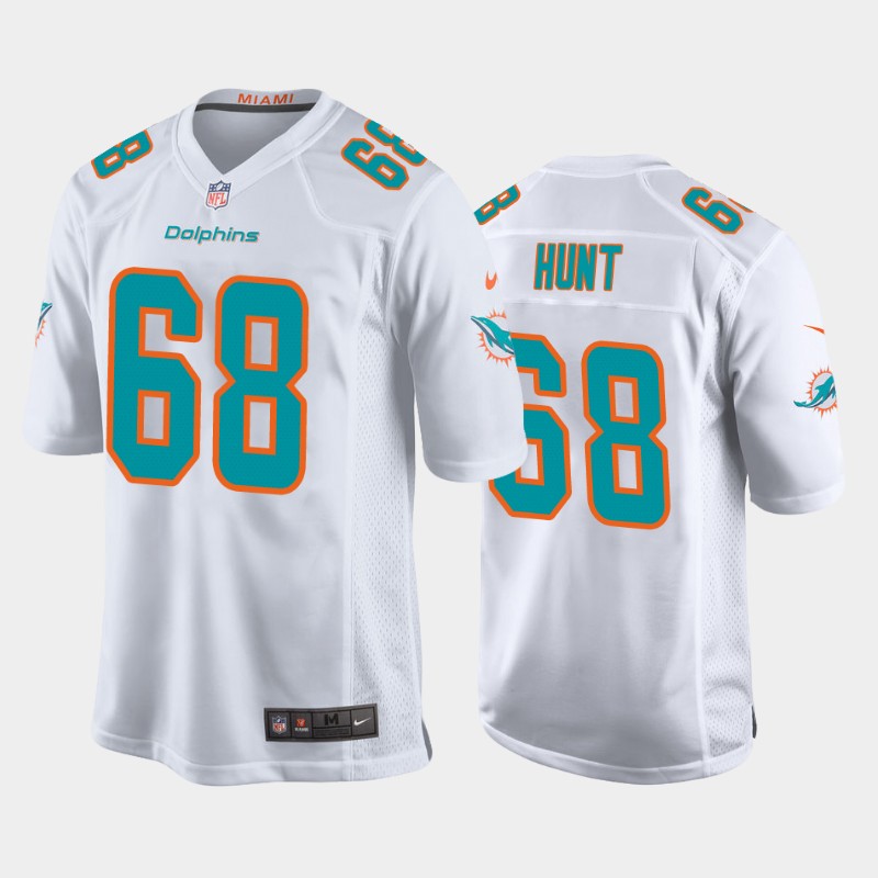 Men's Miami Dolphins #68 Robert Hunt 2020 White Stitched NFL Jersey