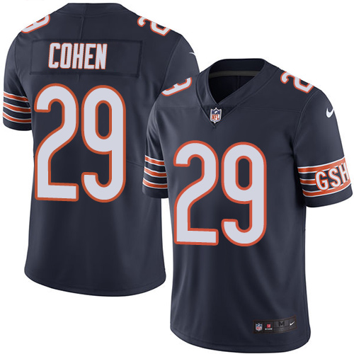 Men's Chicago Bears#29 Tarik Cohen Navy Vapor Untouchable Limited Stitched NFL Jersey