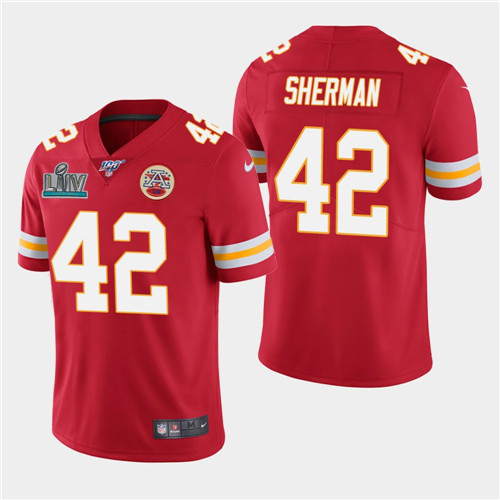 Men's Chiefs #42 Anthony Sherman Red Super Bowl LIV Vapor Untouchable Limited Stitched NFL Jersey