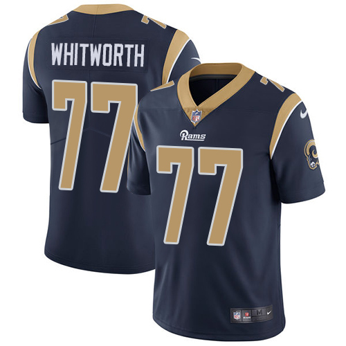 Men's Los Angeles Rams #77 Andrew Whitworth Navy Blue Vapor Untouchable Limited Stitched NFL Jersey