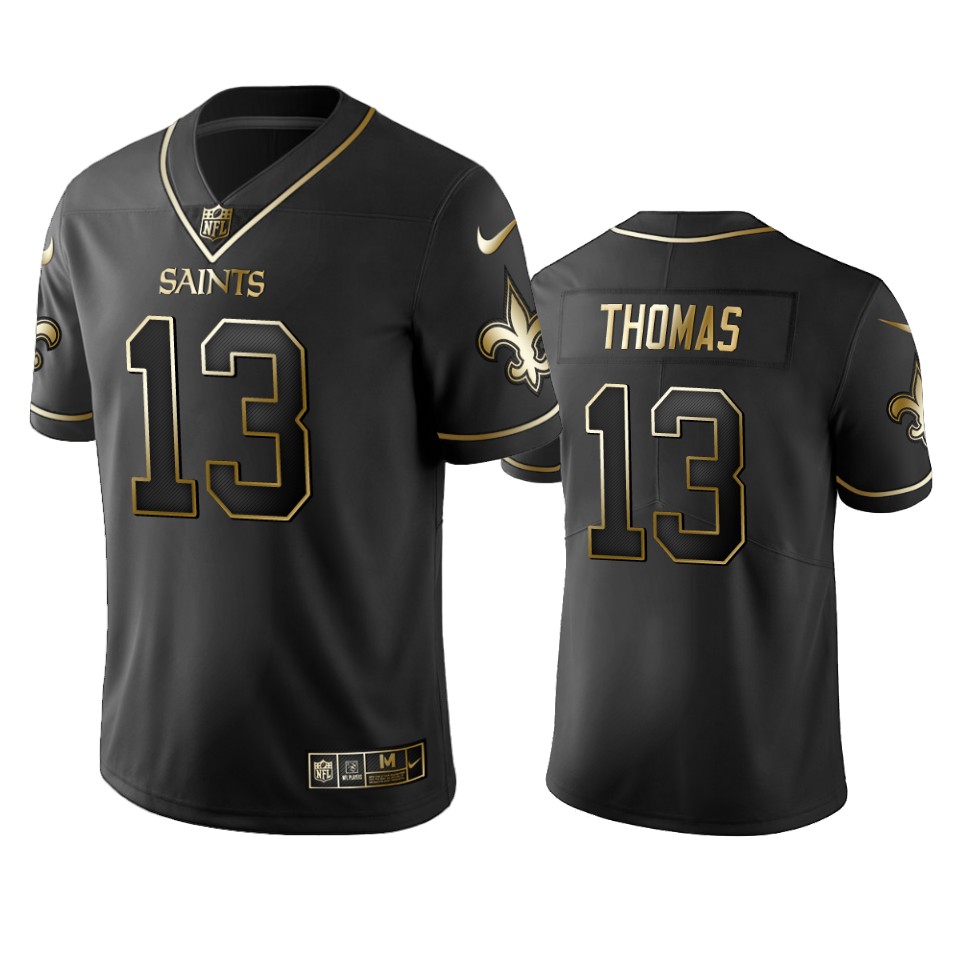 Men's New Orleans Saints #13 Michael Thomas Black 2019 Golden Edition Limited Stitched NFL Jersey