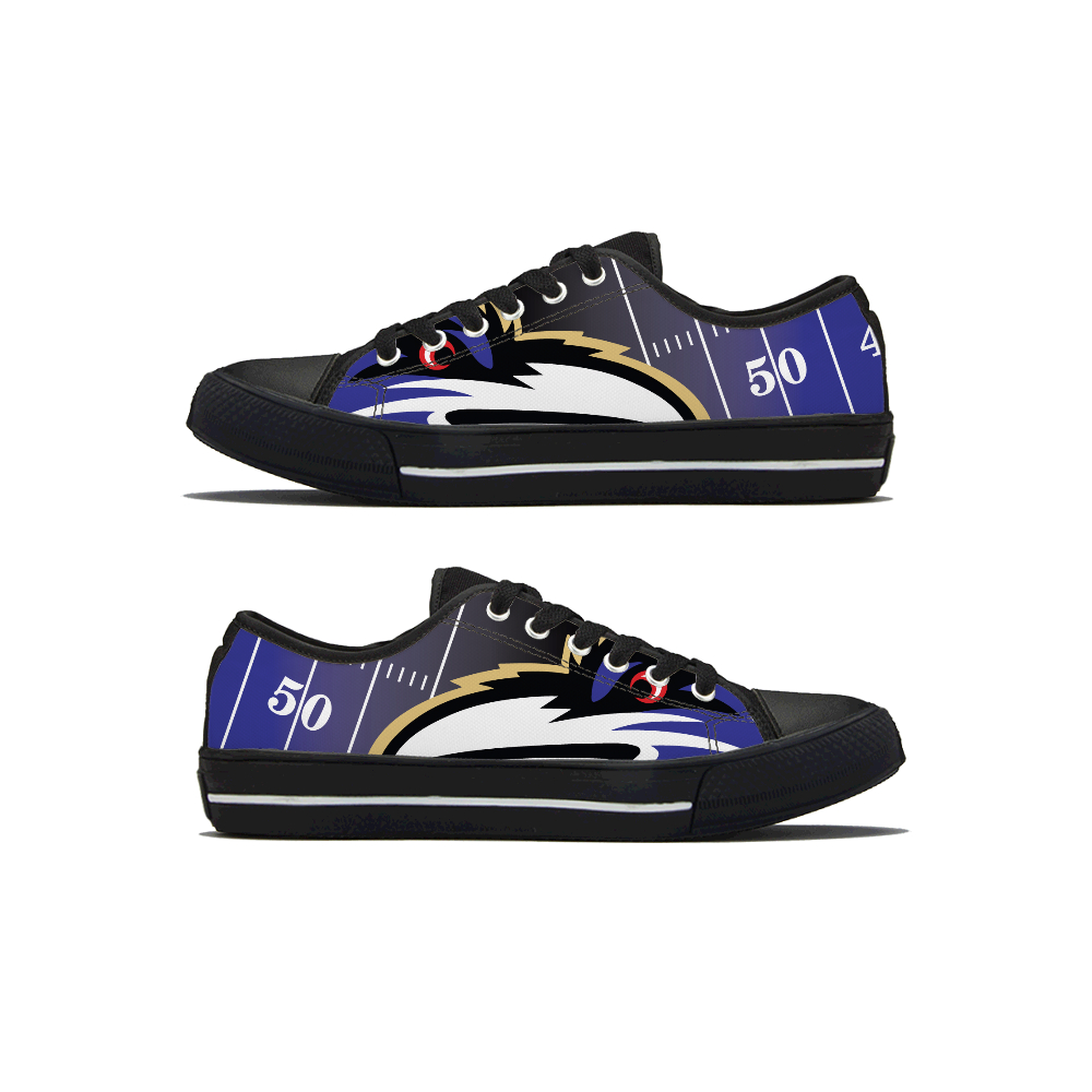 Men's Baltimore Ravens Low Top Canvas Sneakers 003