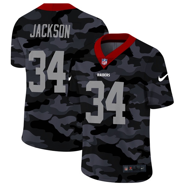 Men's Las Vegas Raiders #34 Bo Jackson Camo Limited Stitched NFL Jersey