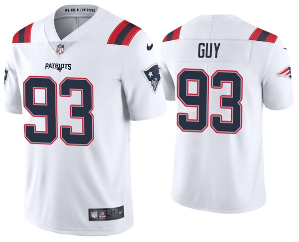 Men's New England Patriots #93 Lawrence Guy 2020 White Vapor Untouchable Limited Stitched NFL Jersey
