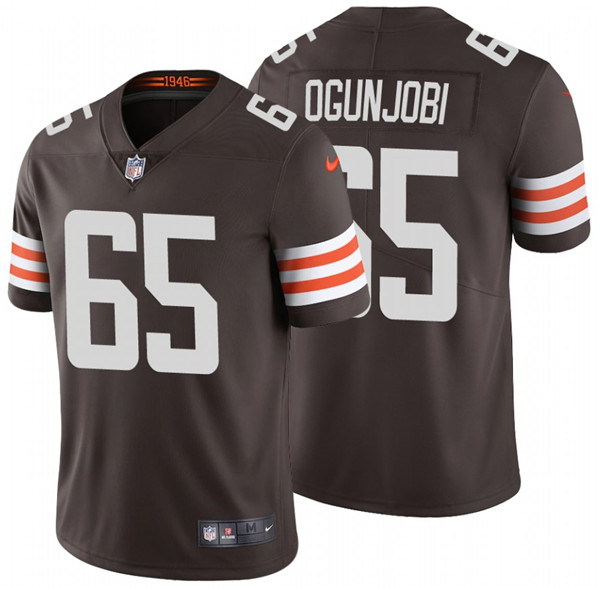 Men's Cleveland Browns #65 Larry Ogunjobi 2020 New Brown Vapor Untouchable Limited Stitched Jersey